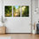 «Sunlight Forest Bridge Floral Landscape», ensemble de 3 reproductions d'art sur toile tendues