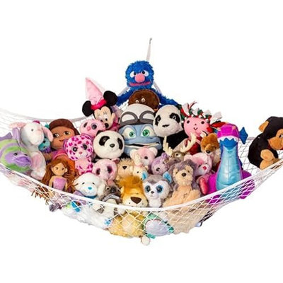 Corner Stuffed Animal Hammock – Large Toy Organizer with 12 lb Capacity