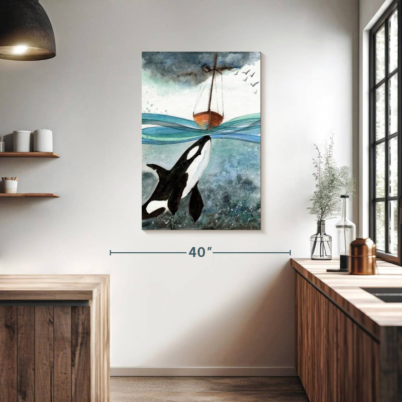 Brampt Whale Under Boat, 39" H x 26" W