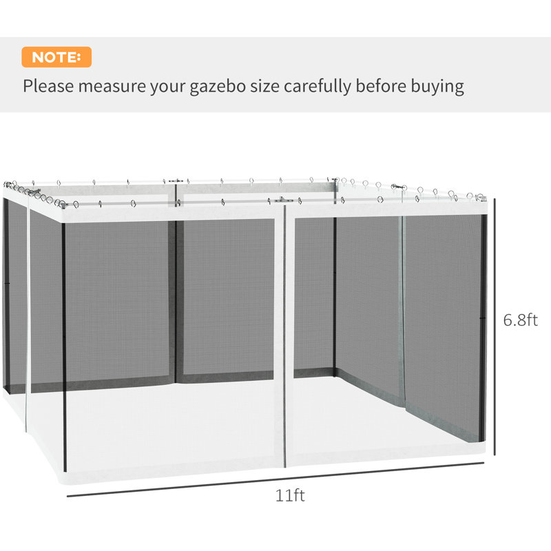 Filet de remplacement pour abri de jardin, 10 pi x 12 pi, blanc - Invasion et maintien de l'espace propre, remplacement du filet de moustiquaire facile à monter, zone de bloc de 12 pi propre, installation sans effort