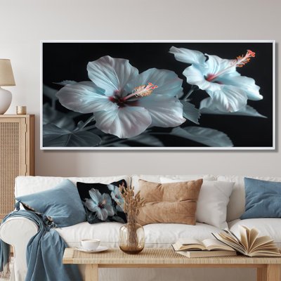 Hibiscus blanc et rose transparent - art mural hibiscus