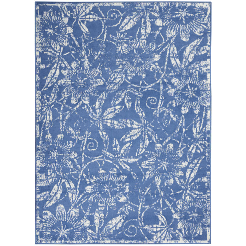 Floral Indoor Rug, Rectangle 6' x 9'