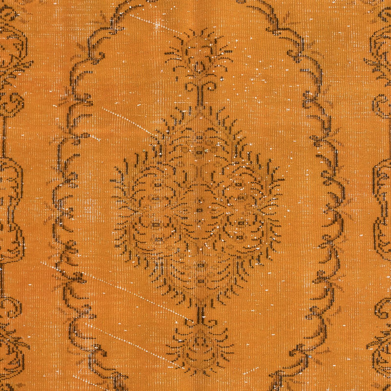 Tapis turc orange fait à la main 5 x 8 pi, tapis éclectique Bohem