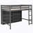 Loft Bed With  Open Storage Shelves And Built-In Ladder