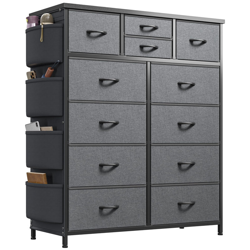 98cm W 12 - Drawer Chest of Drawers, Grey