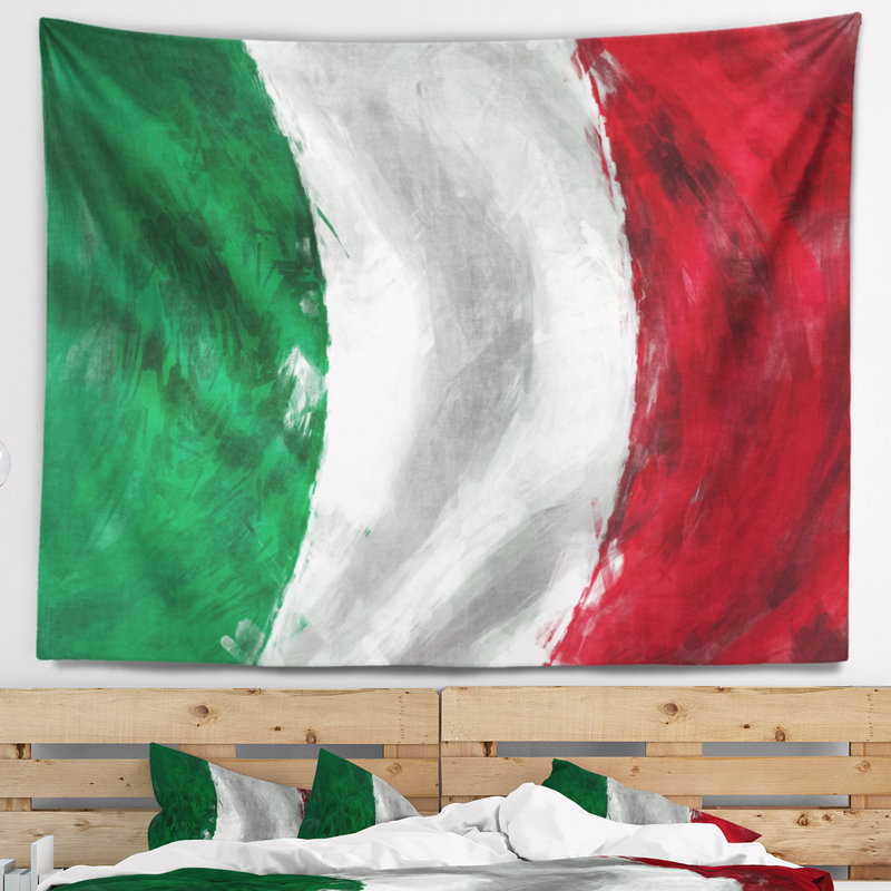 Tapisserie du drapeau de l'italie, H 32 po x l 39 po