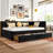 Full Size Daybed With Storage Drawers Upholstered Corner Bed With L Shaped Headboard Velvet Daybed Frame For Living Room Guest Room