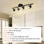Luminaire sur rail à DEL réglable noir mat à 4 têtes, plafonnier câblé guidé à intensité variable de 3 000 K Gu10 pour la décoration intérieure-132039159