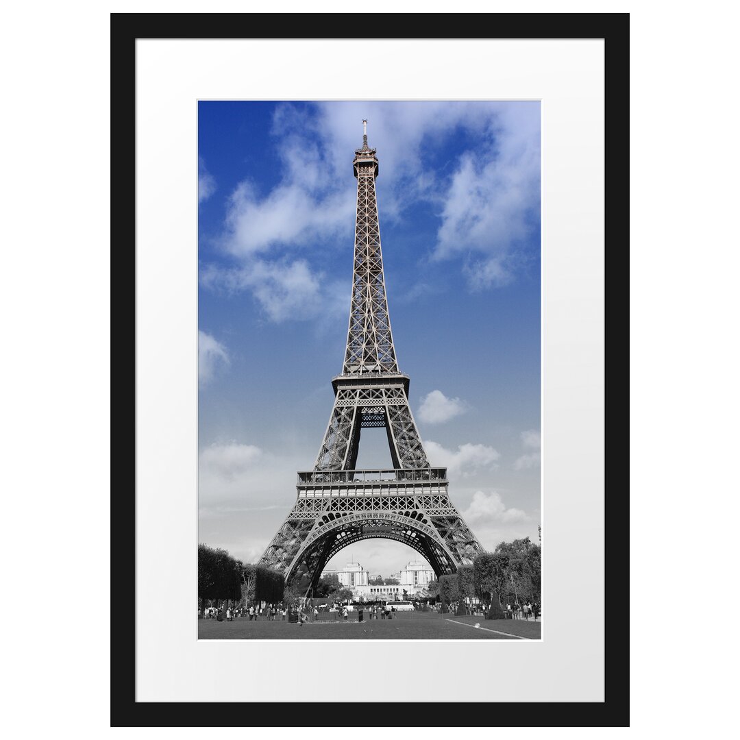 Gerahmtes Poster Eifelturm mit Himmel Paris