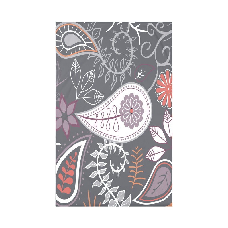 Jeté en molleton à motif floral Botanical Blooms, L 50 po x l 60 po x P 0,5 po, Gris