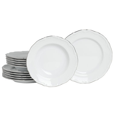 Maria Theresia 12 Piece Porcelain China Dinnerware Set - Service for 6