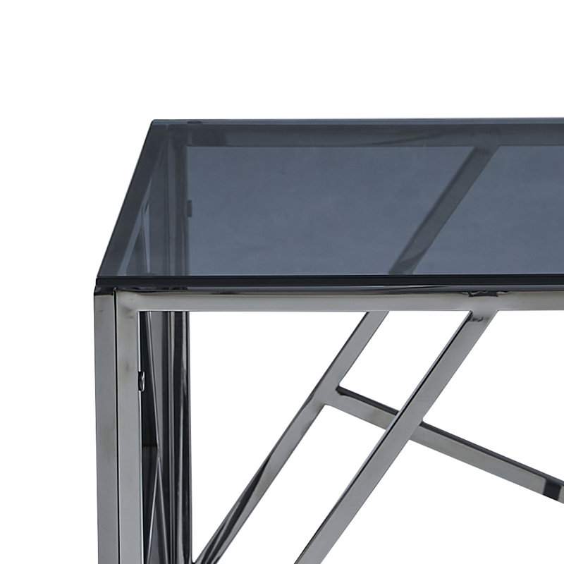 Azor Glass Top Frame End Table