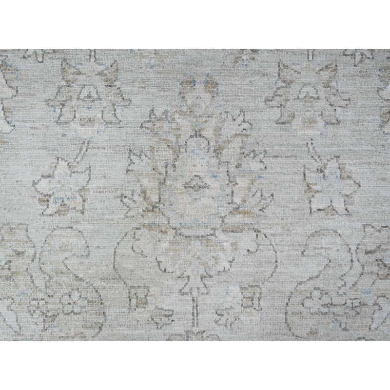 Tapis gris pur en laine nouée à la main 8 pi 10 po x 11 pi 10 po 73E130814E2D4F38B5AD61DB2FFB7DB9