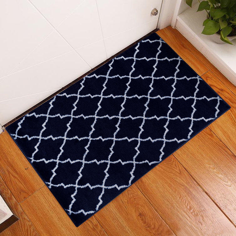 Tapis bleu marine en polypropylène Spiceland