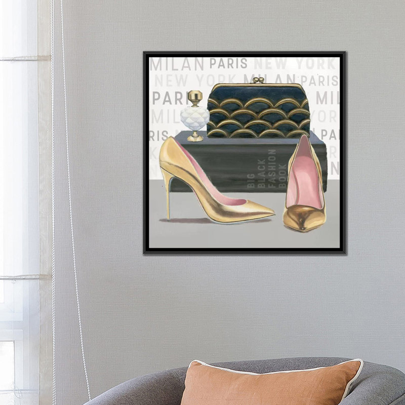 «Forever Fashion IV», impression sur toile, H 18 po x l 18 po x P 1,5 po, Toile avec cadre noir