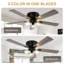 Ventilateur de plafond encastré 52 "avec lumières et télécommande, moteur à courant continu réversible 6 vitesses-1714993213-1717401648