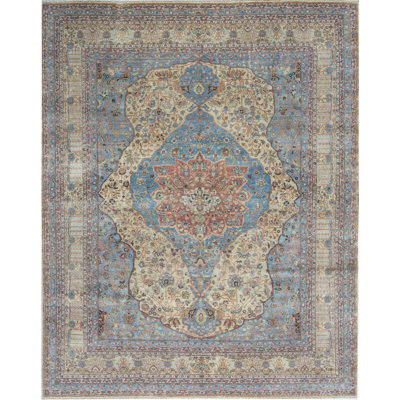 Tapis doré et doré de haute qualité noué à la main