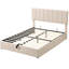 Lit de rangement hydraulique beige pour une charmante grande chambre à coucher en beige, taille convenable-2133159561-2133159566