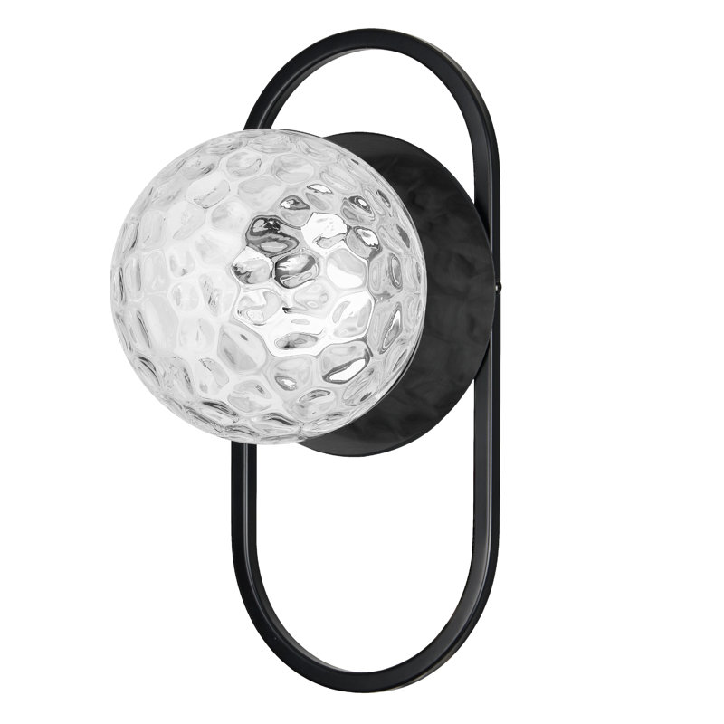 Applique murale décorative 1 lumière Burlat, Clair, Noir mat