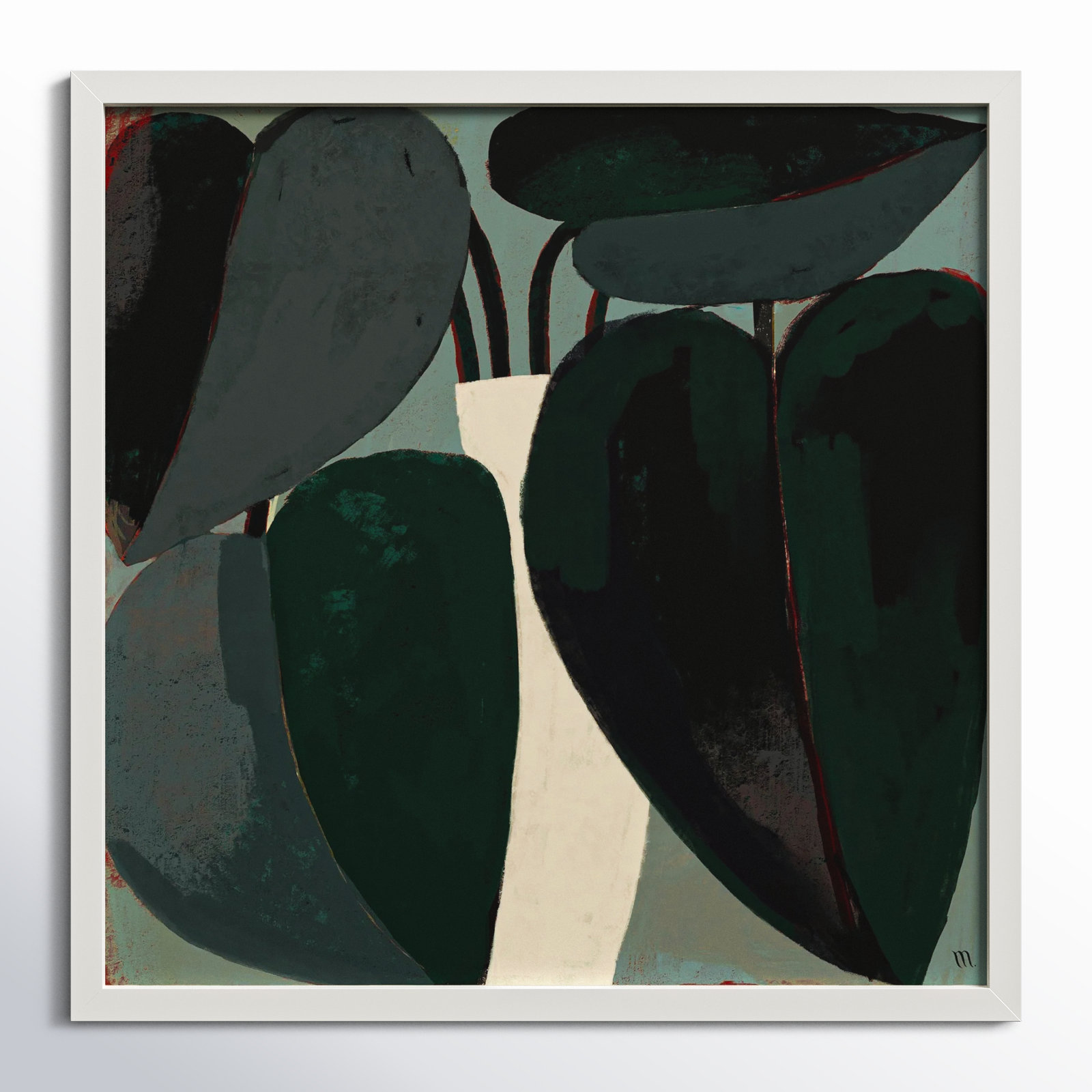 Fall Plant by StudioM, 44" H x 44" W x 1.25" D, White