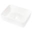 Lavabo de salle de bain en céramique 48 x 38 cm - Élégant et robuste, à faible absorption d'eau, texture lisse, style contemporain blanc, facile à nettoyer