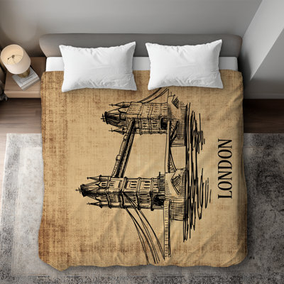 Tower Bridge Illustration Duvet Cover | Living Room Decor
