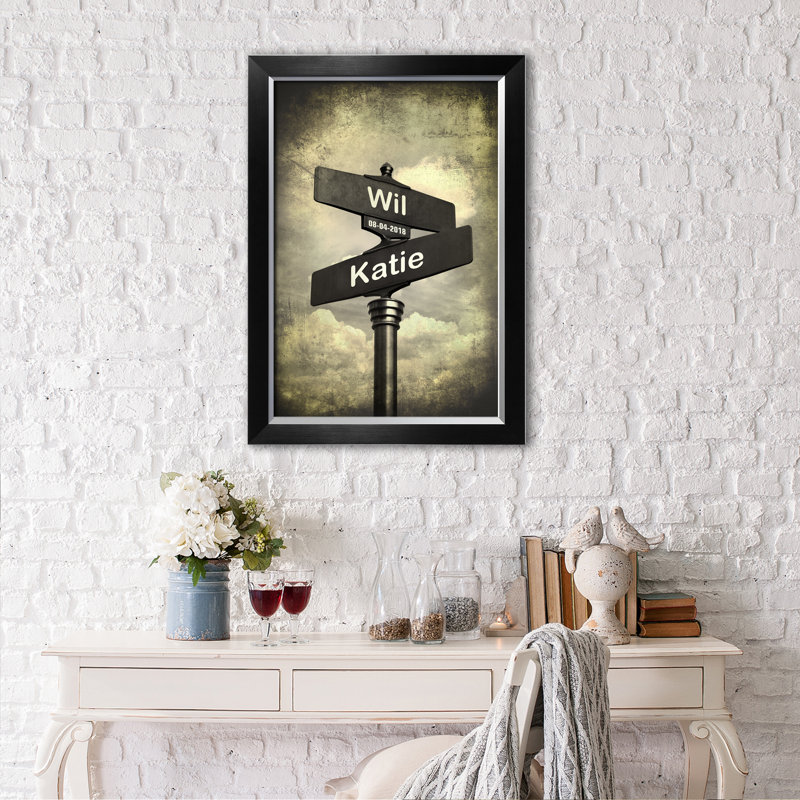 Impression sur toile Lovers Crossroads - Cadeaux personnalisés pour l'anniversaire de mariage., H 24 po x l 16 po, Oui