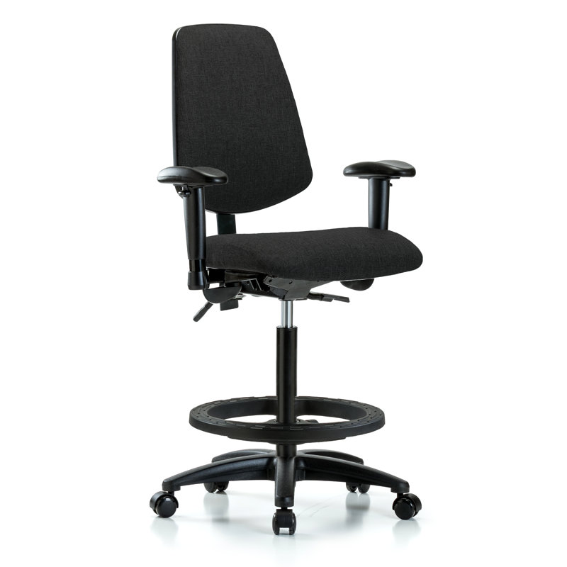 Fauteuil de dessin ergonomique Carli, Noir, Roulettes, Non inclus