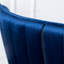 De 2 tabourets à oreilles à hauteur de comptoir bleus, revêtement, mousse dense, conception avec pieds fuselés, tabourets galvanisés en noyer, en métal et en métal doré (2), rembourrage en mousse épaisse, style Mid-Century-1558285134