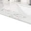 Dessus de meuble-lavabo de salle de bain 43 po x 22 po - Finition marbre blanc pierre d'ingénierie avec lavabo rectangulaire encastré en céramique et trou de robinet anti-éclaboussure arrière de couleur assortie, lavabo rectangulaire, éclaboussure, devoir