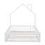 Lit plateforme en bois pleine grandeur avec garde-corps, blanc-185363147