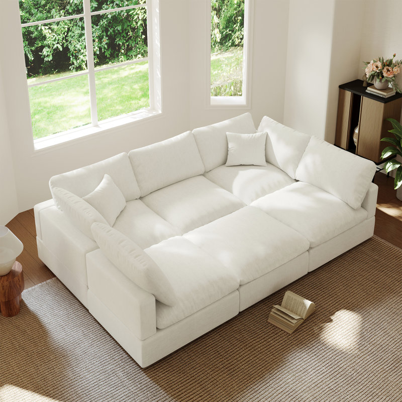 Canapé rembourré, canapé modulaire Cloud Couch, Crème, crème