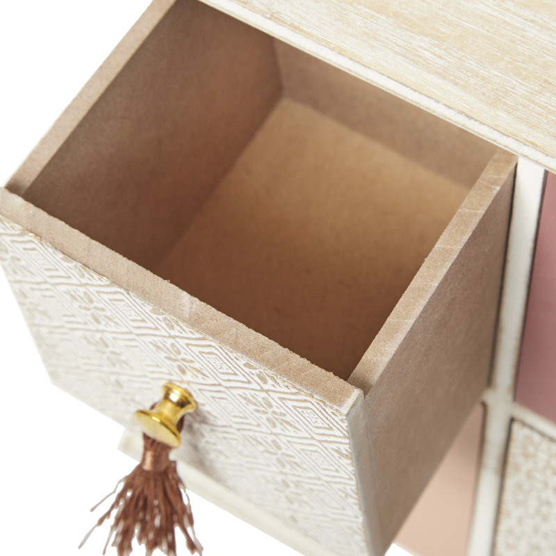 Boîte à bijoux en lin et bois