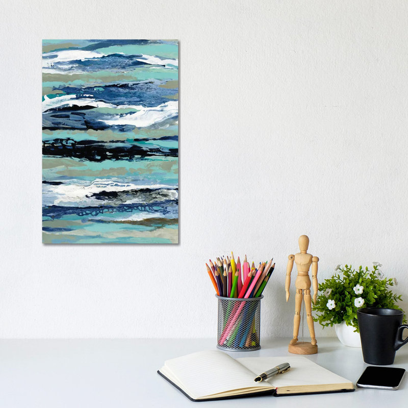 Coastal Sea Foam I by Silvia Vassileva - Wrapped Canvas Painting, 20.32 cm H x 30.48 cm W