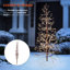 Arbre de Noël artificiel brun floqué avec lumières DEL blanc chaud, 71 po