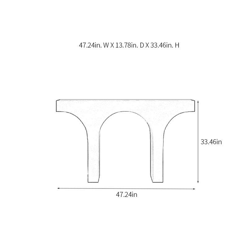 Console moderne minimaliste, H 33,46 po x l 47,24 po x P 13,78 po, Noir, noir, noir, noir