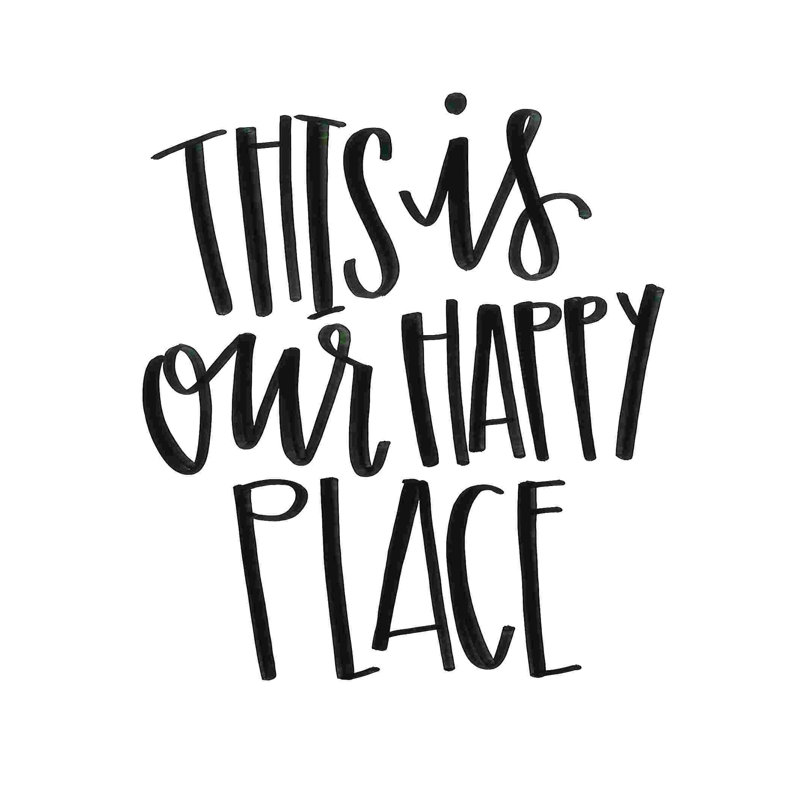 This Is Our Happy Place Handwriting, H 12 po x l 12 po x P 1,25 po