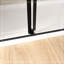 Porte coulissante double en L, verre trempé de 8 mm, poignées en acier inoxydable, rails de guidage carrés, noir mat