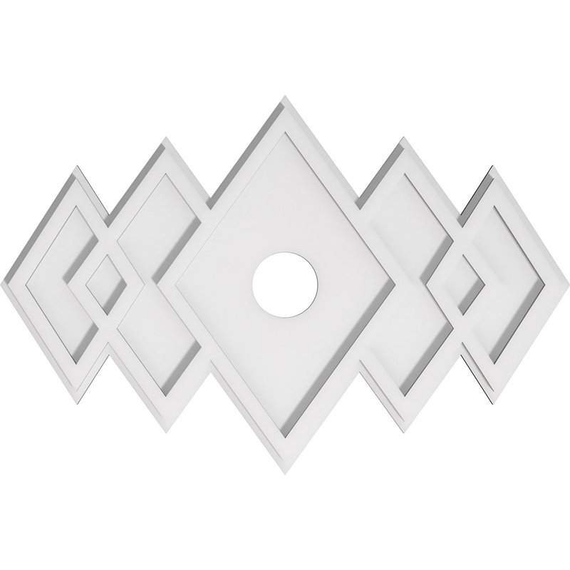 Diamètre intérieur de médaillon contemporain en PVC de 3 po Zoe, H 17,375 po x l 26 po x P 1 po