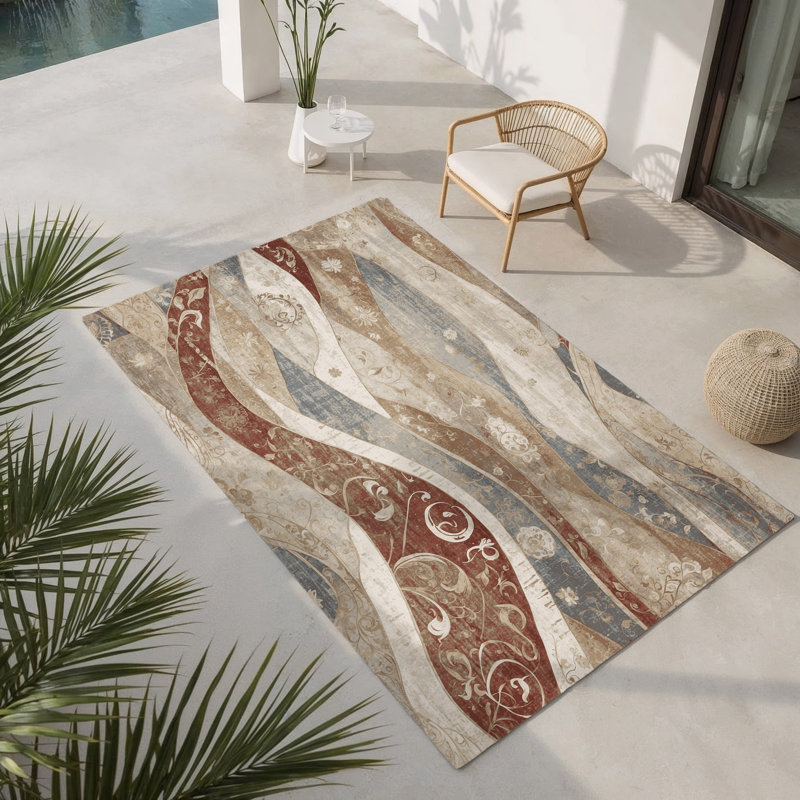 Tapis intérieur et extérieur Terra Bloom, Rectangle 4' x 6'
