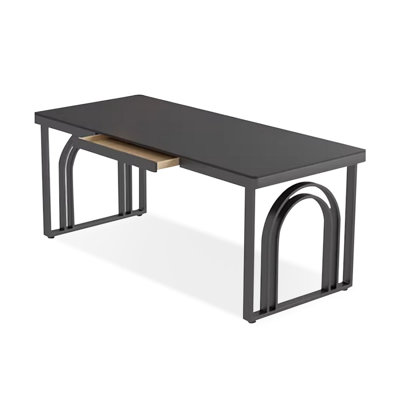 Bureau en pierre noire avec tiroirs