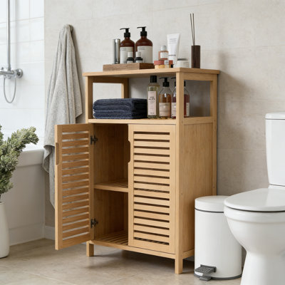 Freestanding Storage Cabinet With 2 Doors & Top Shelf, For Multiple Rooms