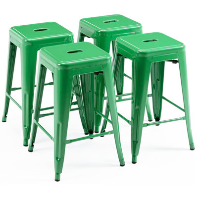 24 Inch Metal Bar Stools, Set of 4