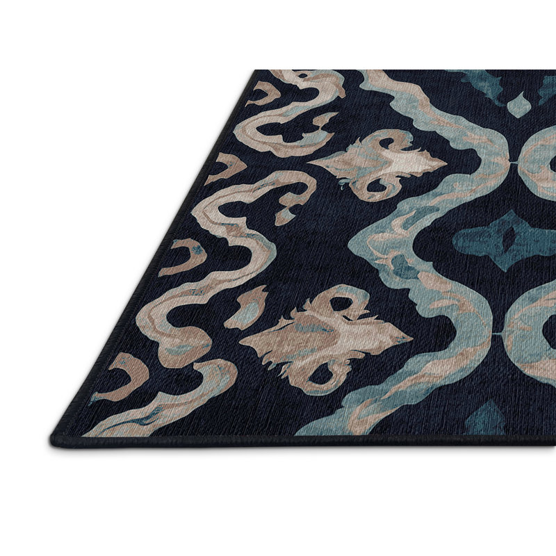 Tapis gris lavable à la machine, Rectangle 7 pi x 9 pi