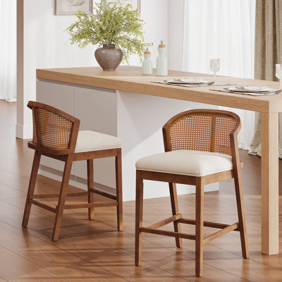 Ensemble de 2 tabourets de comptoir en bois Tatti