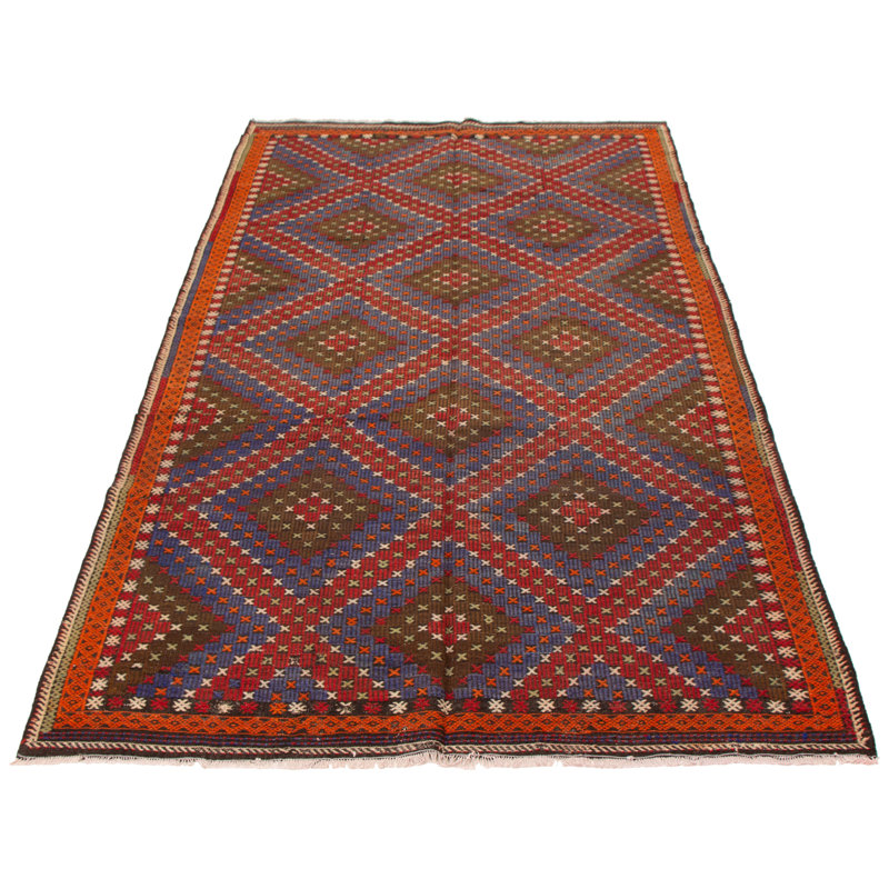 Tapisserie Konya rouge foncé Kilim 6 pi 3 po x 11 pi 1 po