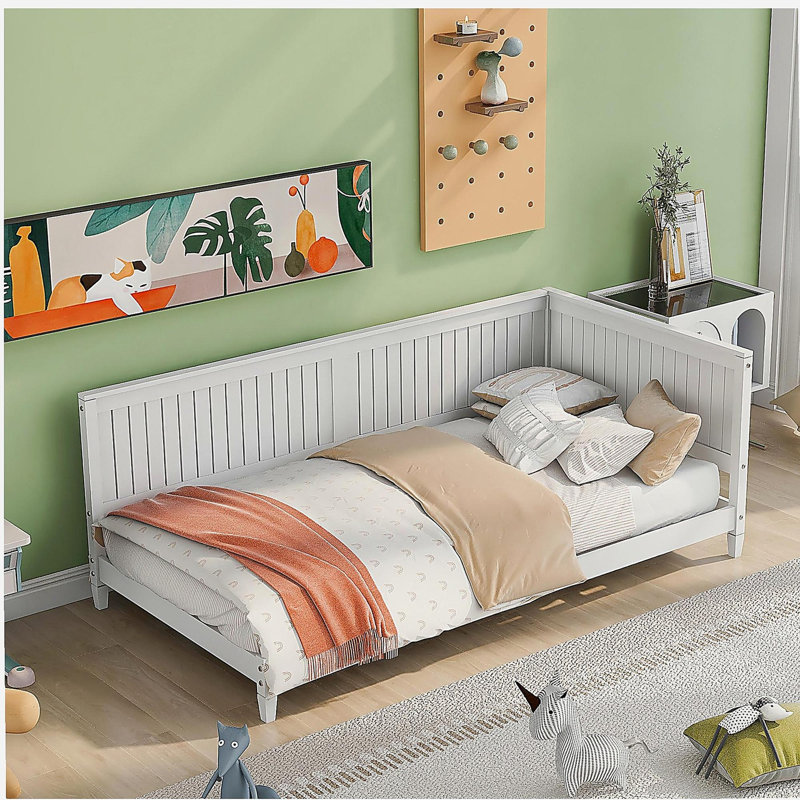 Wood Daybed/Sofa Bed, White, Twin