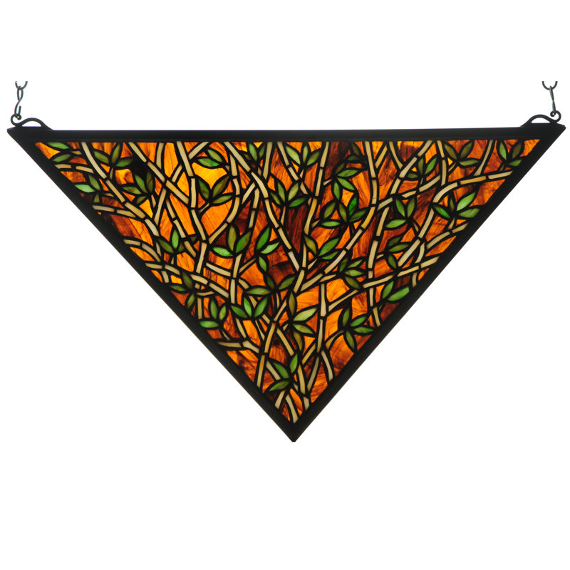21.5"W X 12"H Bamboo Stained Glass Window