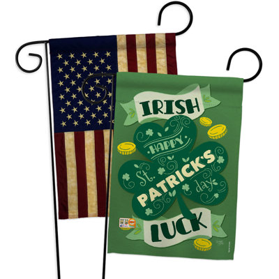 Drapeau de jardin irlandais en polyester à 2 faces 18 x 13 po