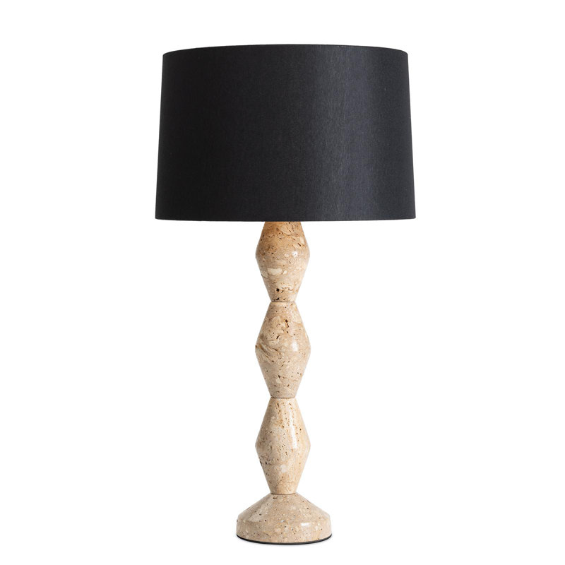 Lampe en travertin Crew, Noir